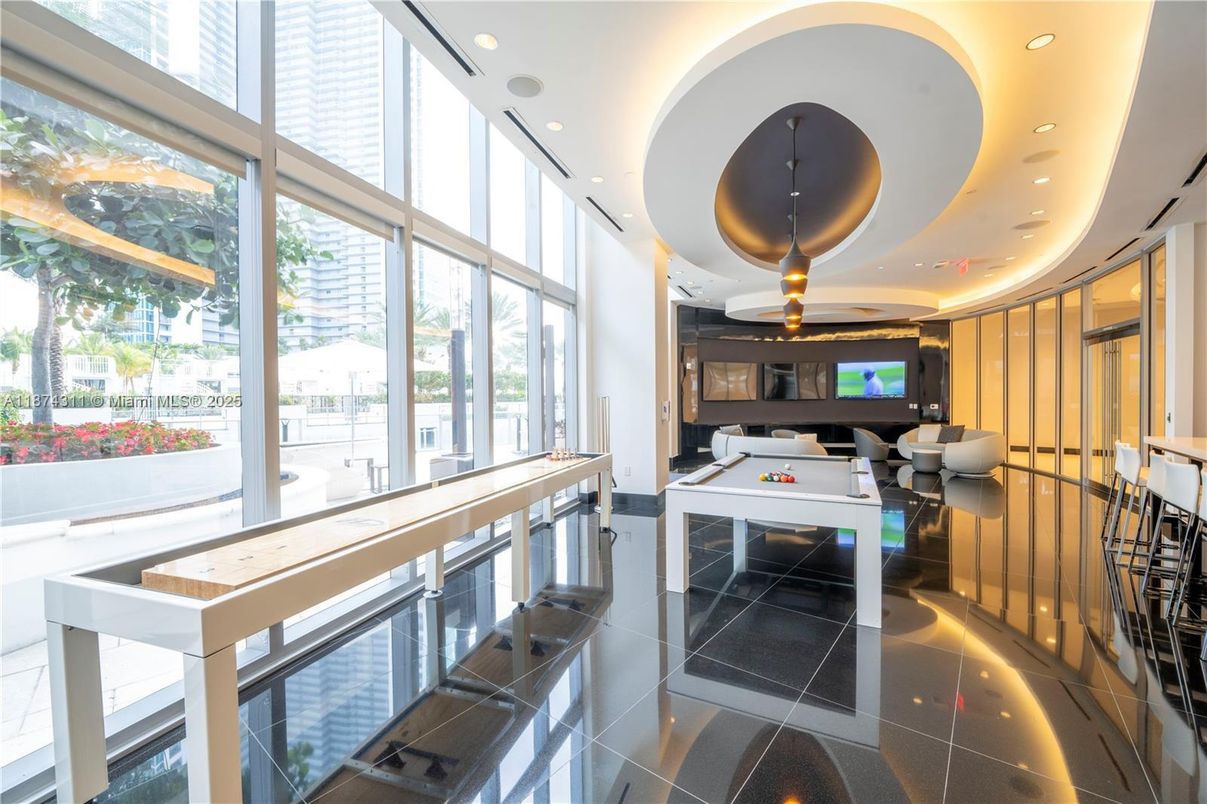 Billiard Table, Game Room, Interior, Pendant Lights, Recessed Lighting