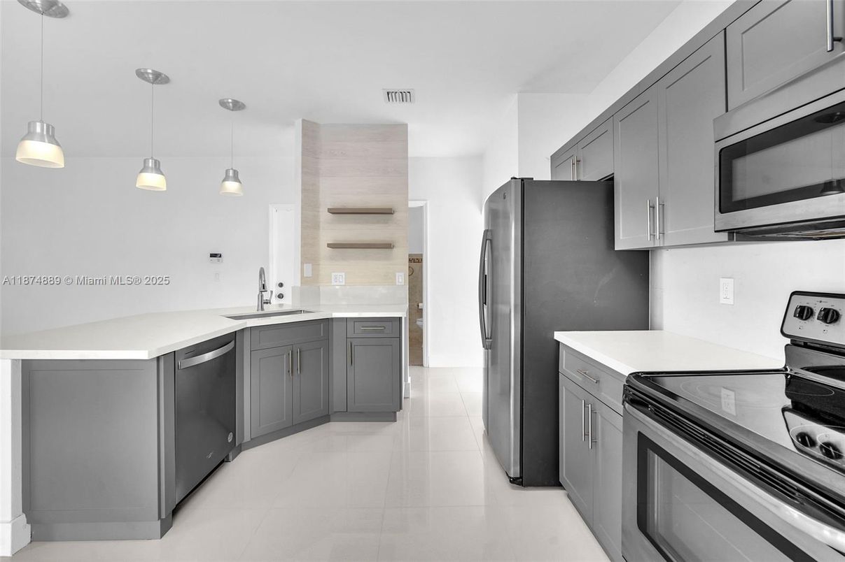 Interior, Kitchen, Pendant Lights, Stainless Steel Appliances