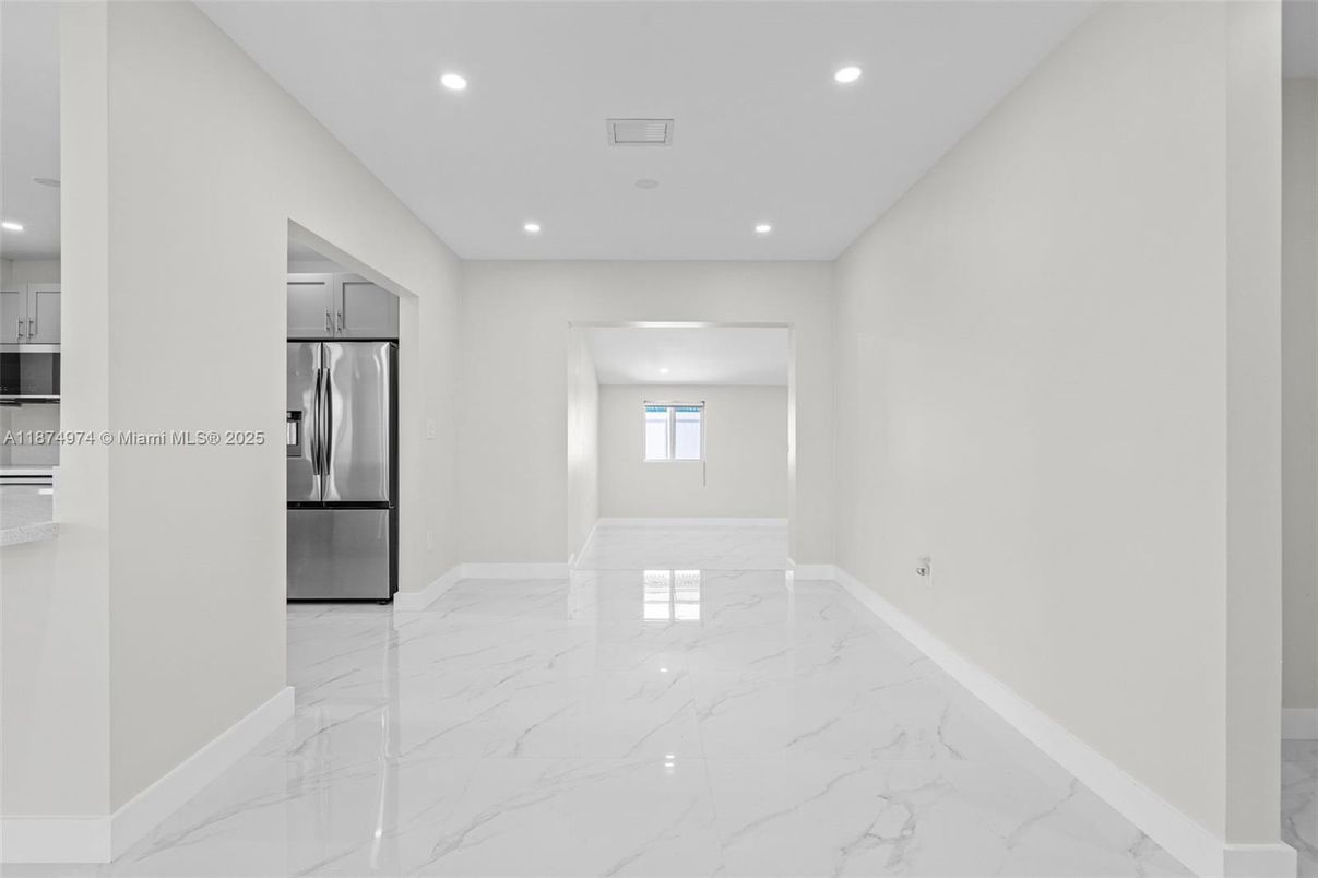 Interior, Kitchen, Marble, Recessed Lighting, Stainless Steel Appliances