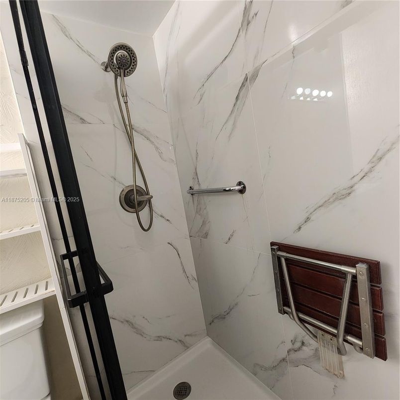 Bathroom, Glass Shower, Interior, Marble Walls
