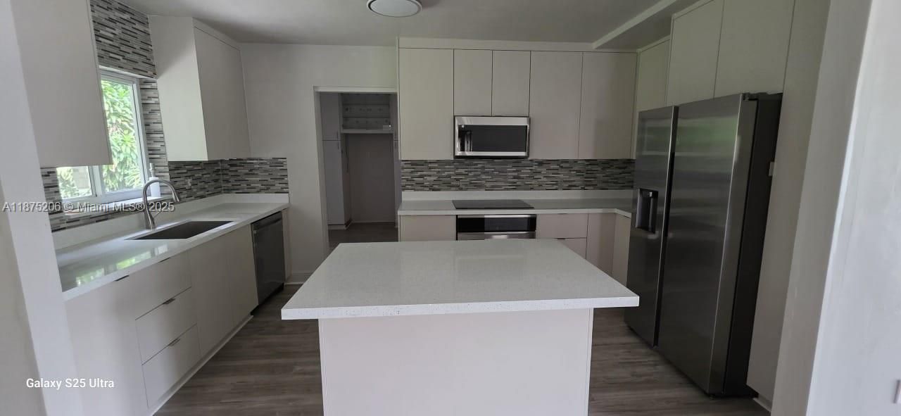 Interior, Kitchen, Stainless Steel Appliances, Wood Texture Flooring