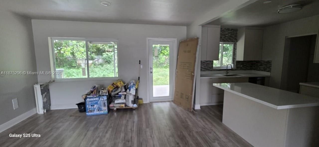 Interior, Kitchen, Recessed Lighting, Wood Texture Flooring