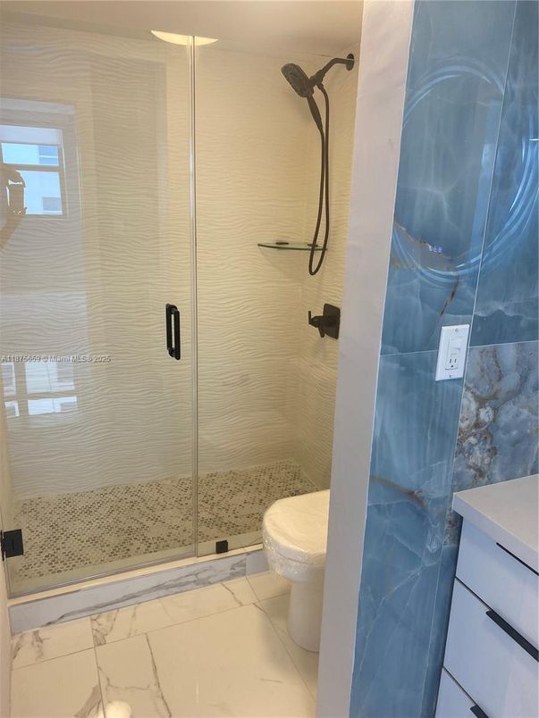 Bathroom, Glass Shower, Interior, Marble