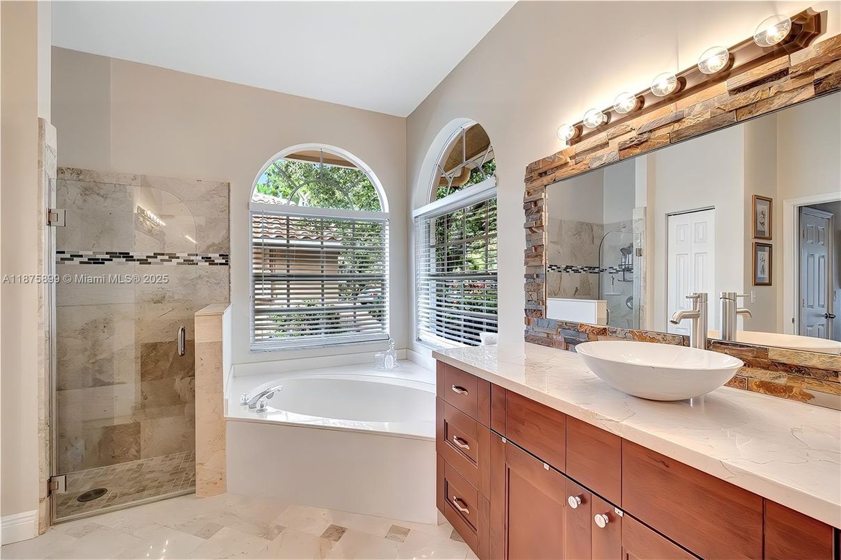 Bathroom, Dual Sink Vanities, Glass Shower, Interior
