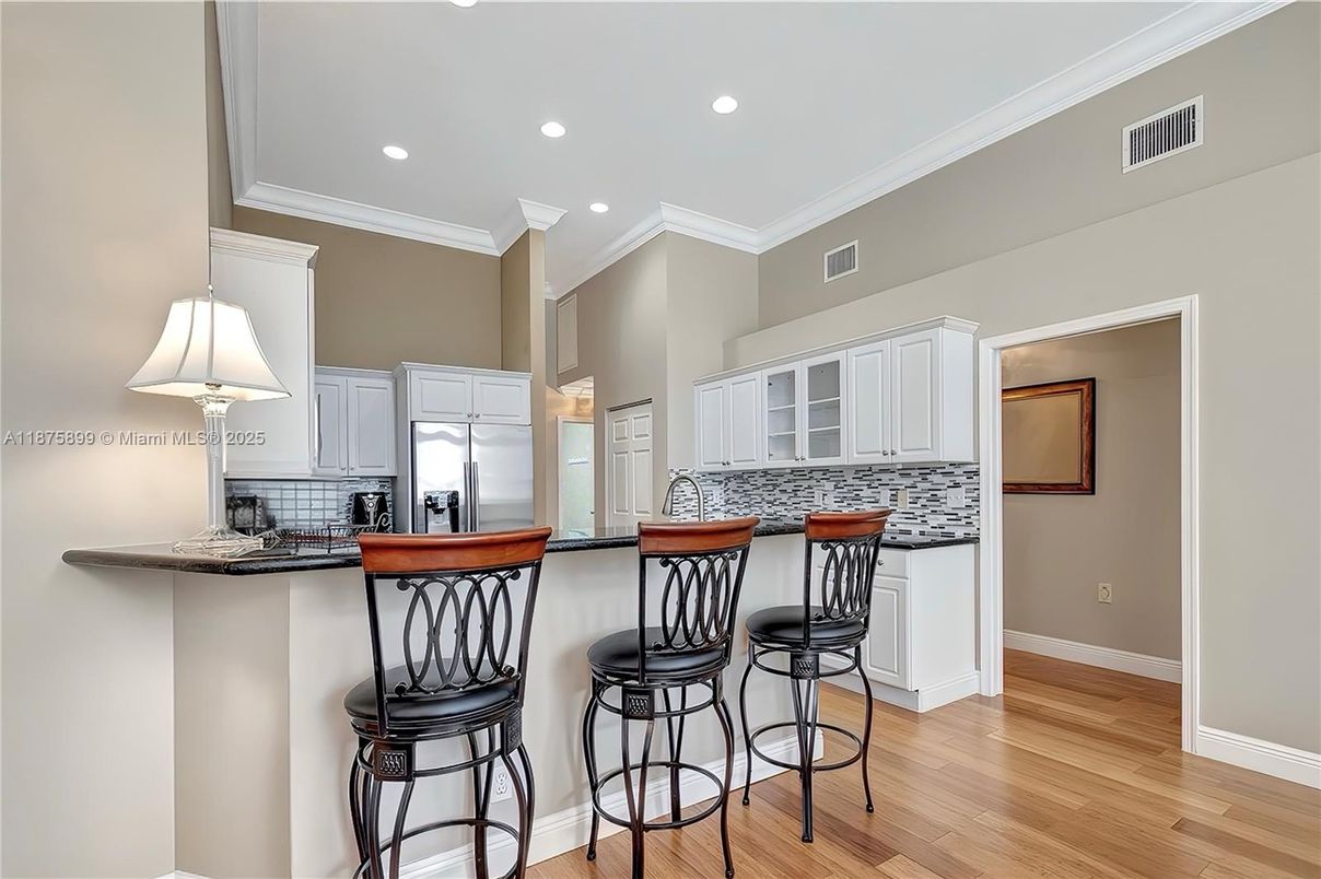 Interior, Kitchen, Recessed Lighting, Wood Texture Flooring