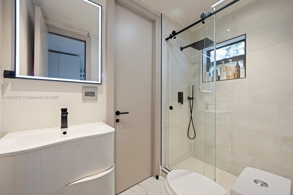 Bathroom, Glass Shower, Interior, Marble