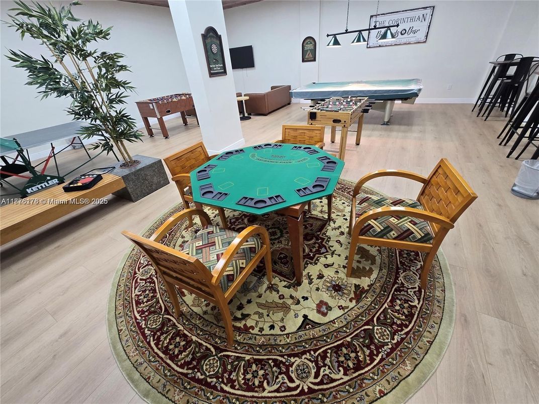 Game Room, Interior, Pendant Lights, Wood Texture Flooring