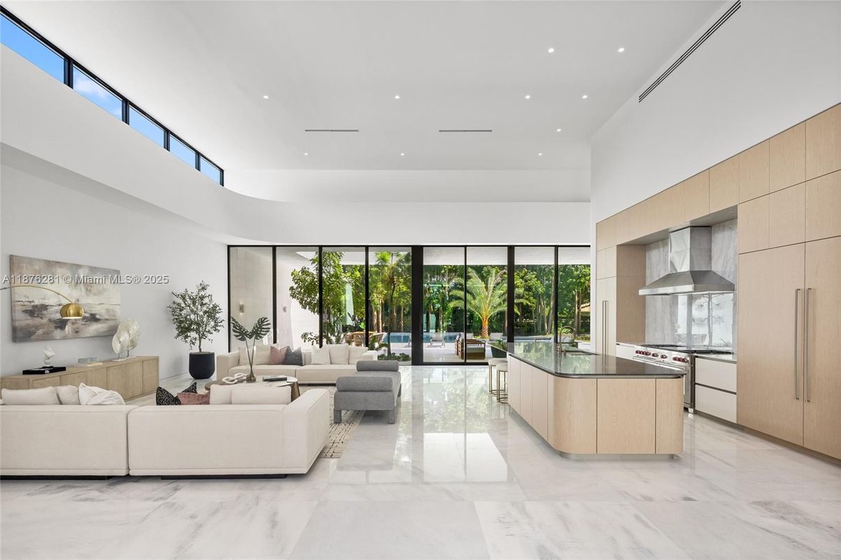 Interior, Kitchen, Living room, Marble, Recessed Lighting
