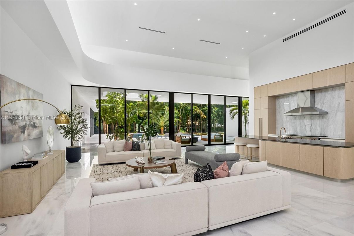 Interior, Kitchen, Living room, Marble, Recessed Lighting