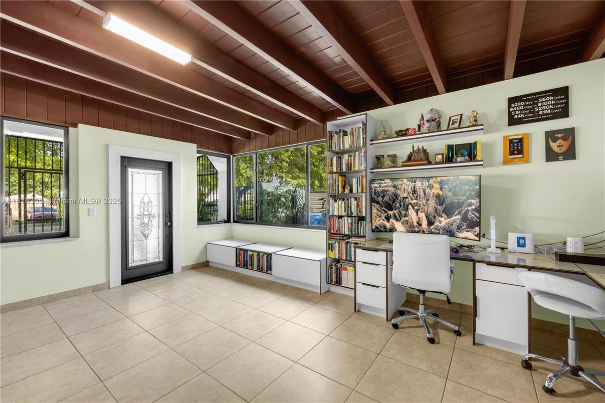 Home Office, Interior, Wooden Beams, Wooden Ceilings