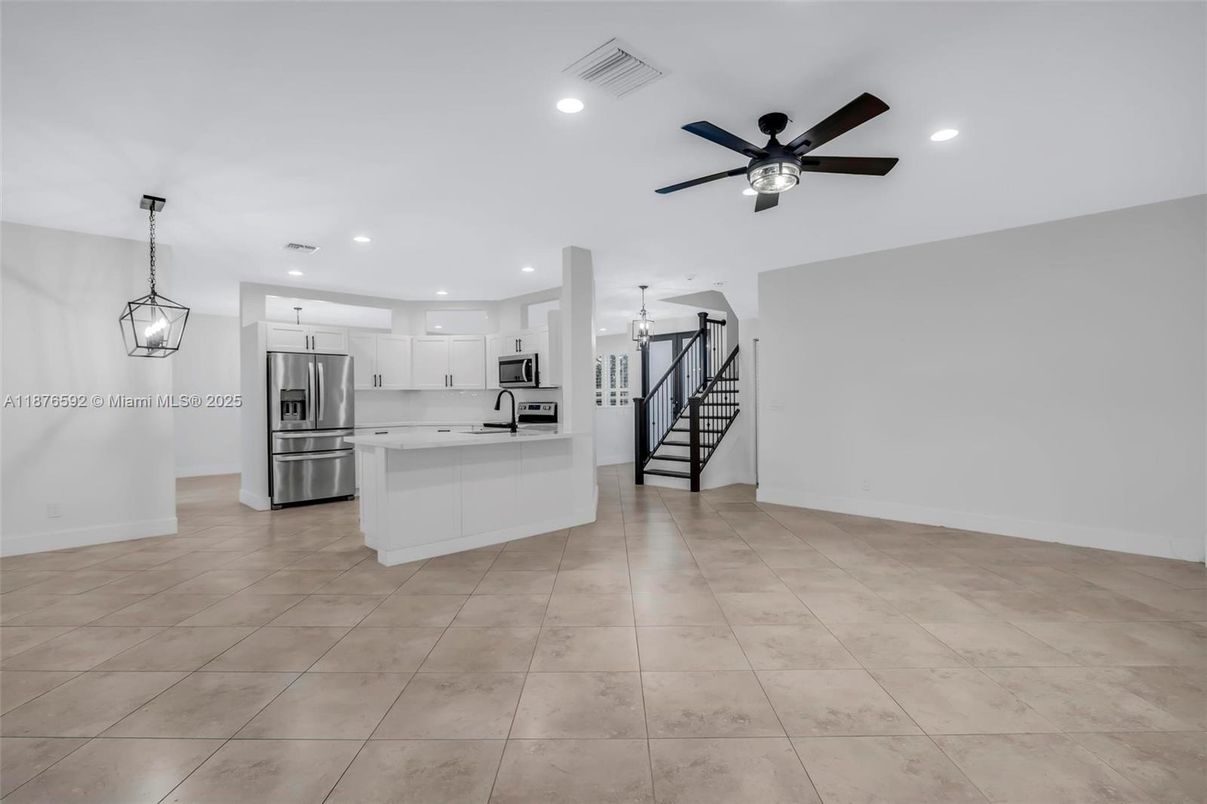 Interior, Kitchen, Pendant Lights, Recessed Lighting, Stainless Steel Appliances