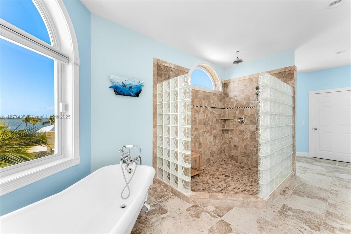 Bathroom, Glass Shower, Interior, Recessed Lighting, Water