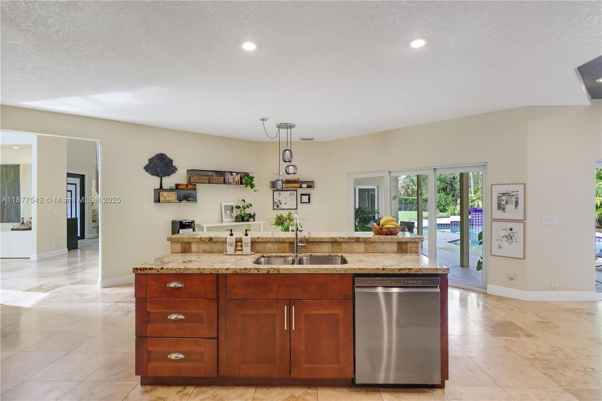Interior, Kitchen, Pendant Lights, Recessed Lighting, Stainless Steel Appliances
