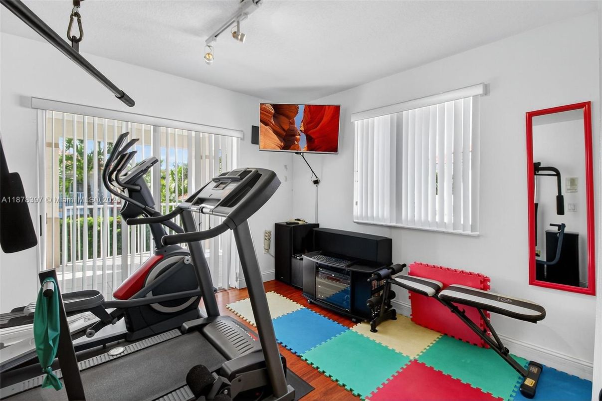 Fitness Equipment, Interior, Wood Texture Flooring
