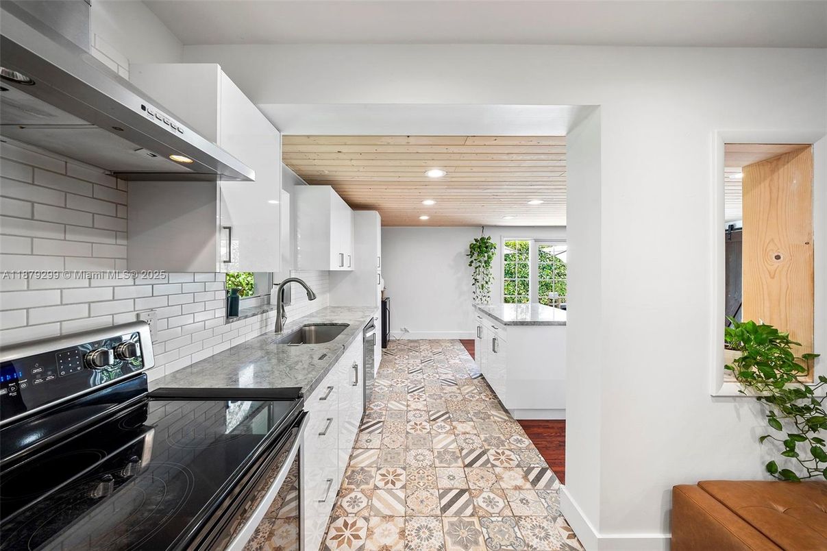 Interior, Kitchen, Recessed Lighting, Stainless Steel Appliances, Wooden Ceilings