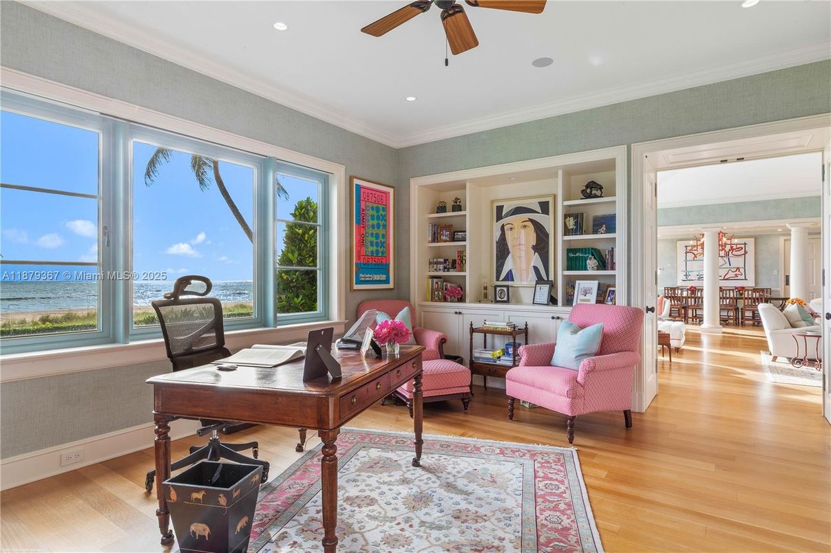 Home Office, Interior, Recessed Lighting, Water, Wood Texture Flooring