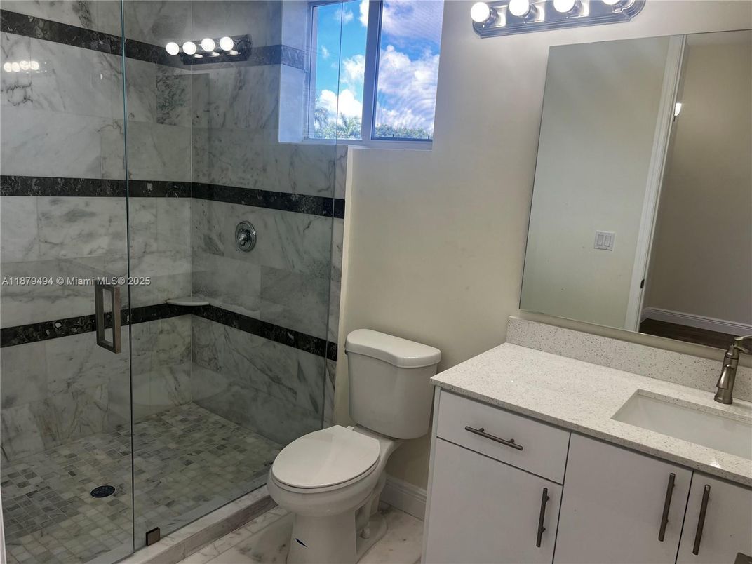 Bathroom, Glass Shower, Interior, Marble Walls