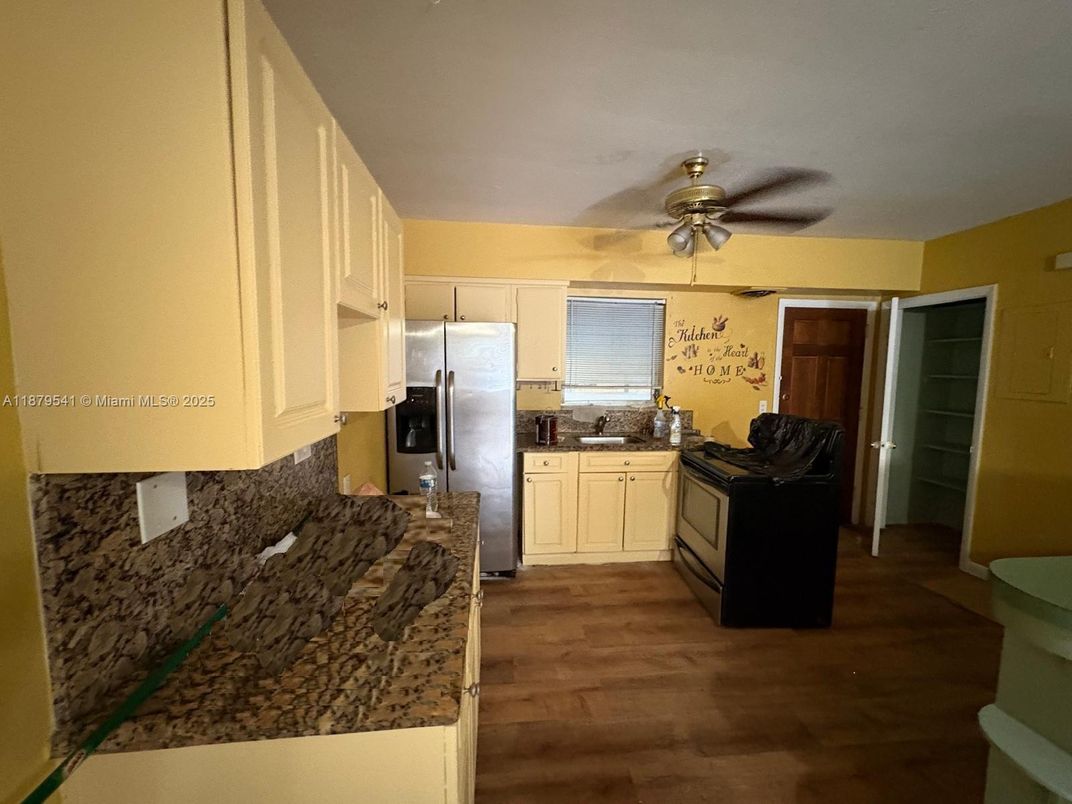Interior, Kitchen, Stainless Steel Appliances, Wood Texture Flooring