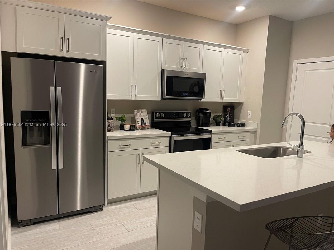 Interior, Kitchen, Recessed Lighting, Wood Texture Flooring