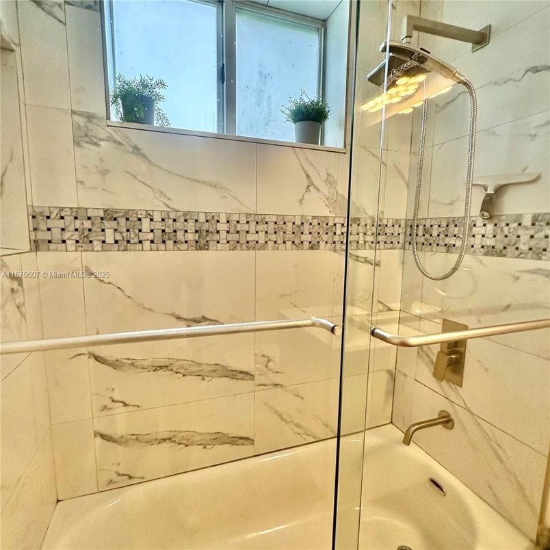 Bathroom, Glass Shower, Interior, Marble Walls