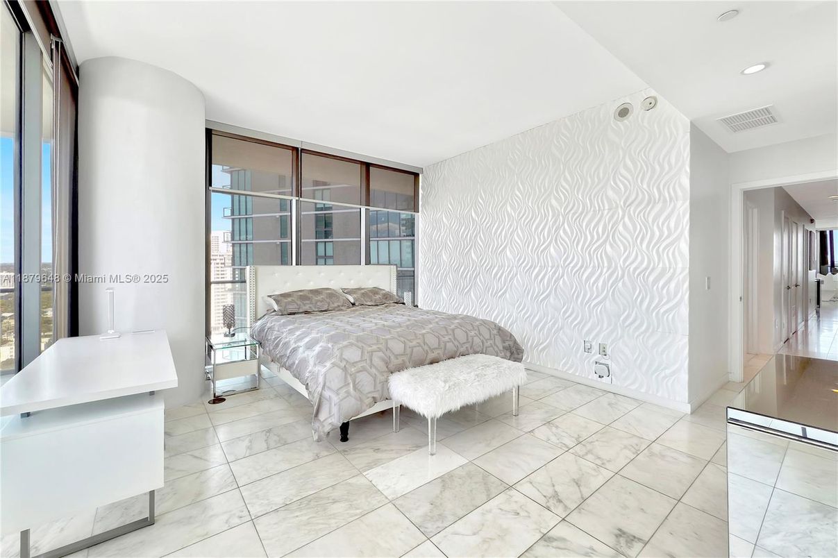 Bedroom, Interior, Marble, Recessed Lighting
