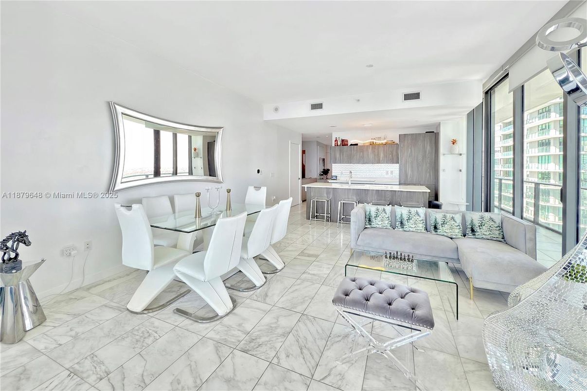 Dining room, Interior, Kitchen, Living room, Marble, Recessed Lighting