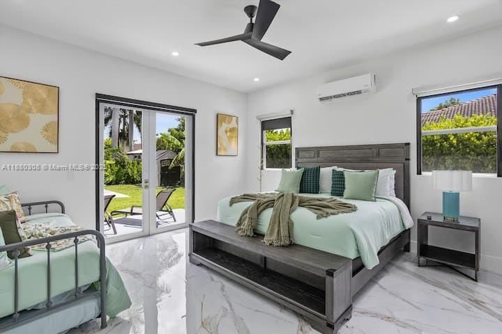 Bedroom, Interior, Marble, Recessed Lighting