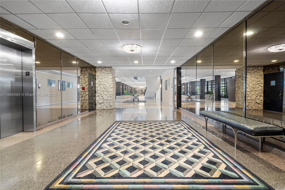 Elevator, Interior, Recessed Lighting, Stone Walls