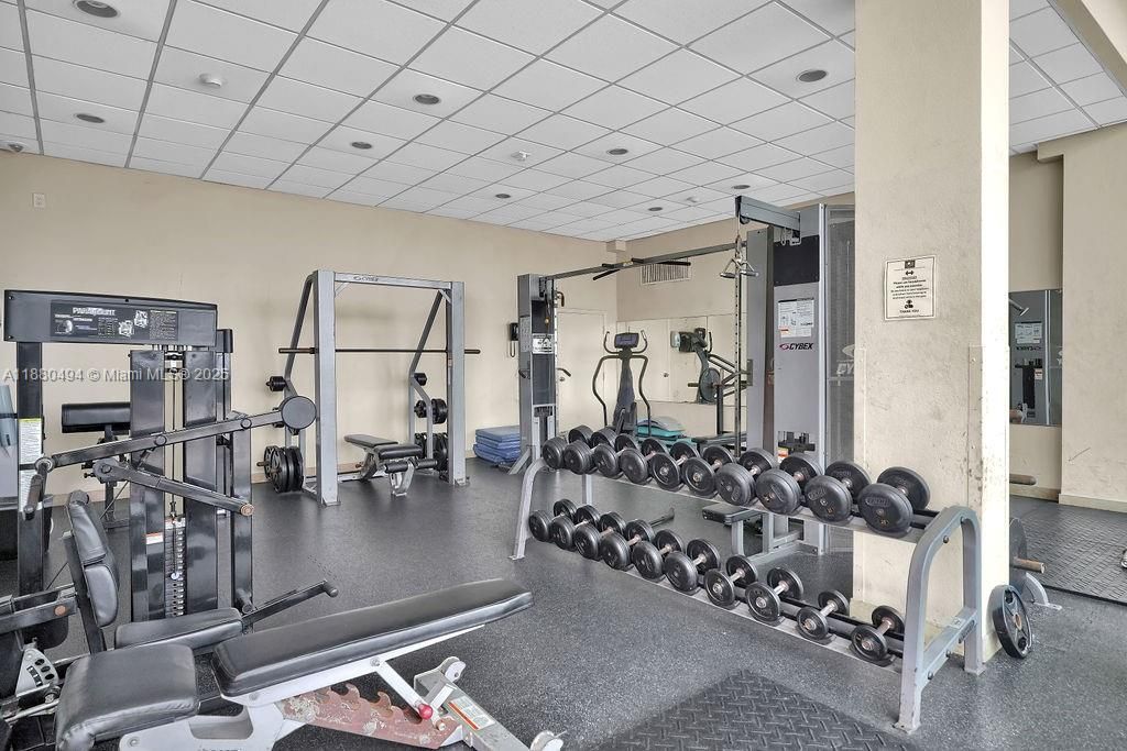 Fitness Equipment, Gym, Interior, Recessed Lighting