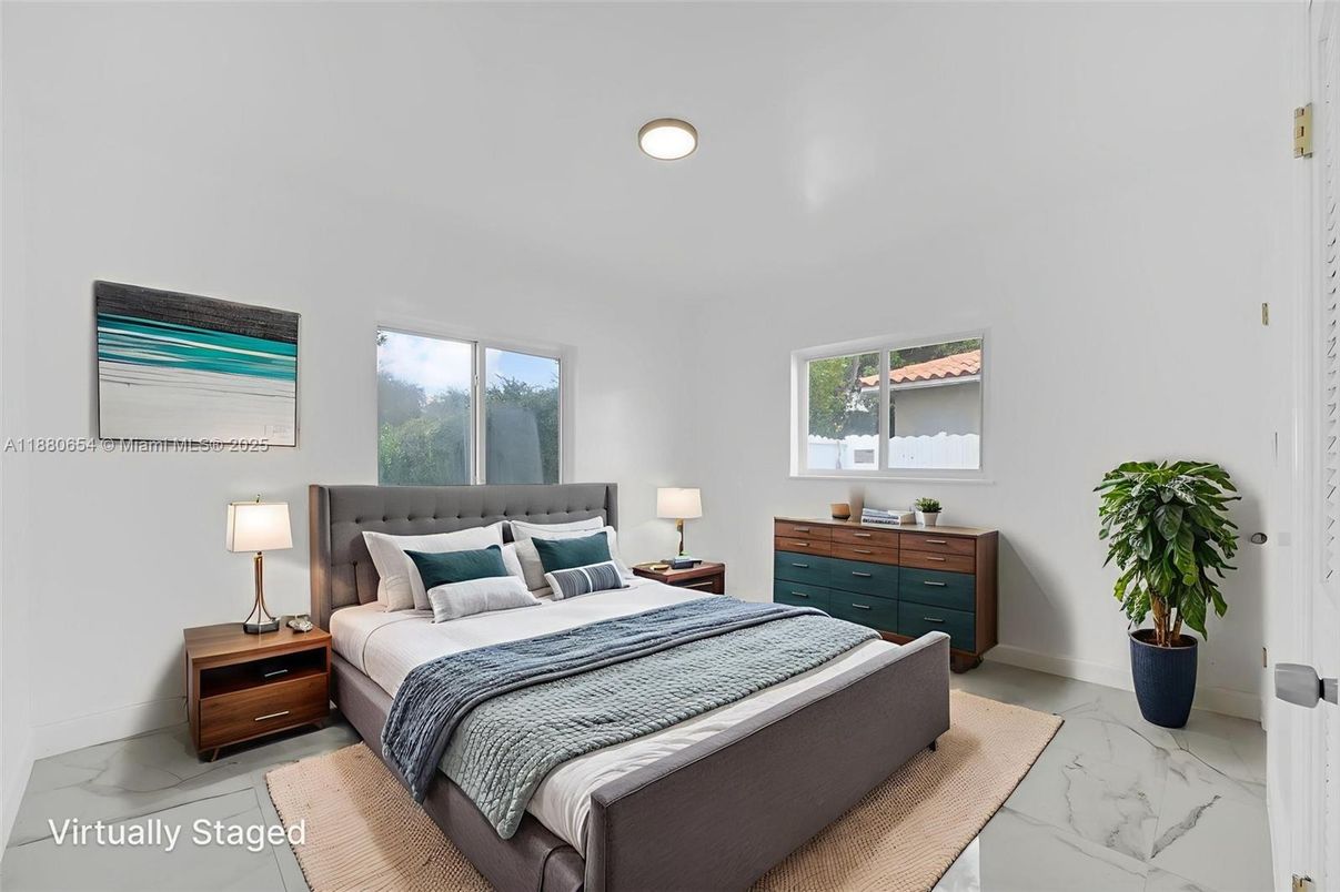 Bedroom, Interior, Marble, Recessed Lighting
