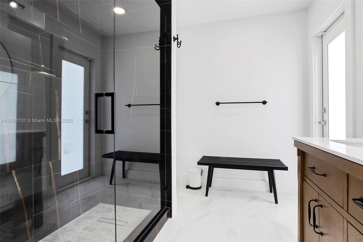 Bathroom, Glass Shower, Interior, Marble