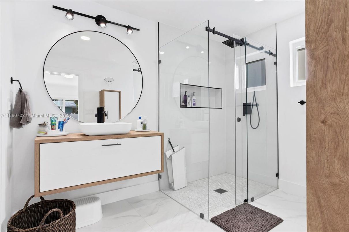 Bathroom, Glass Shower, Interior, Marble