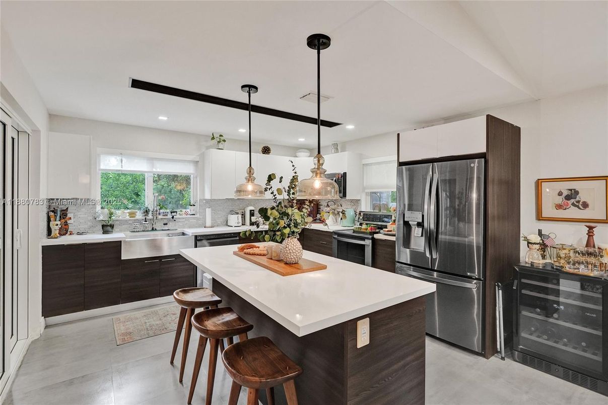 Interior, Kitchen, Pendant Lights, Recessed Lighting, Stainless Steel Appliances