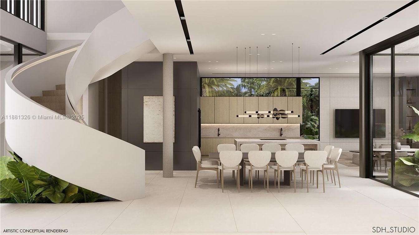 Dining room, Interior, Pendant Lights, Recessed Lighting