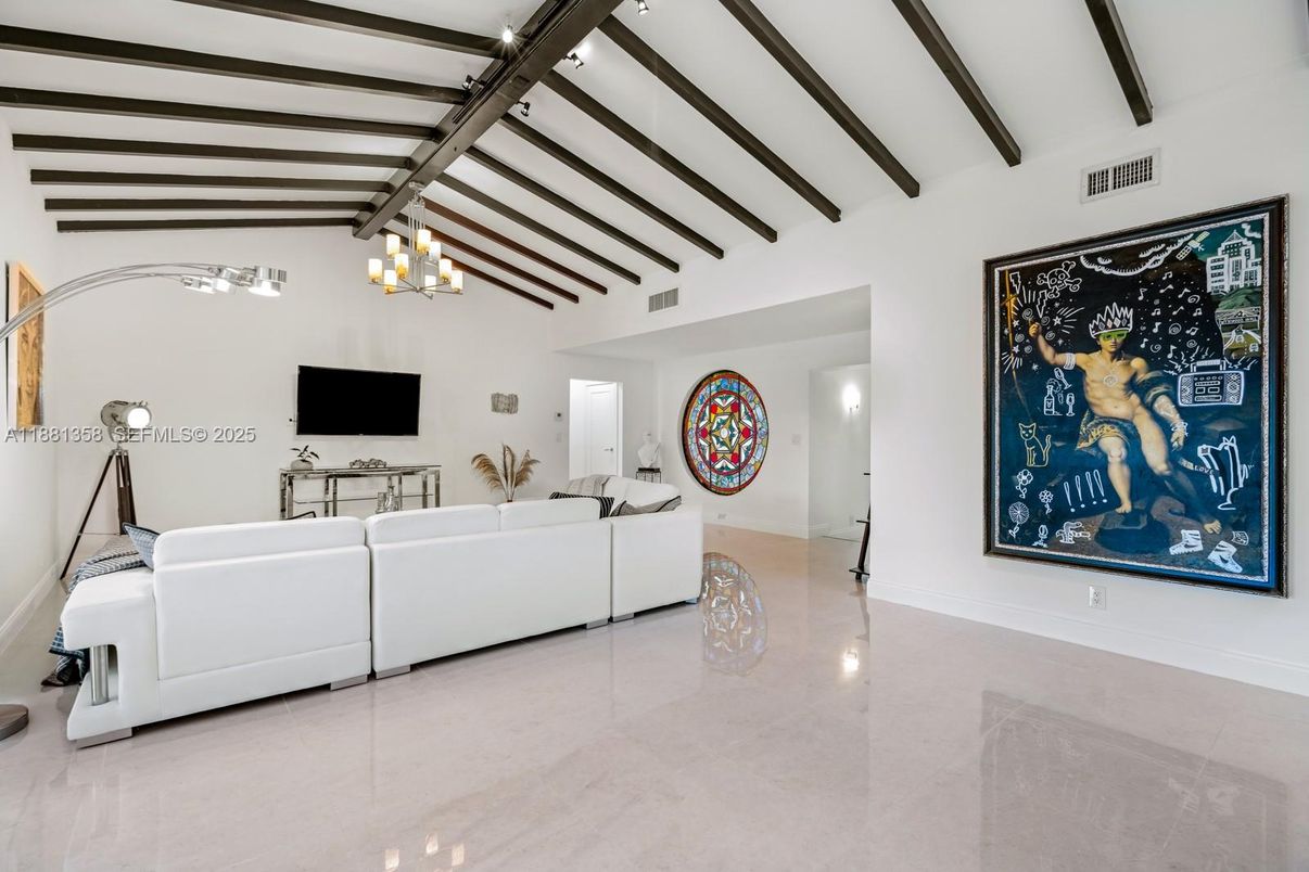 Interior, Living room, Wooden Beams