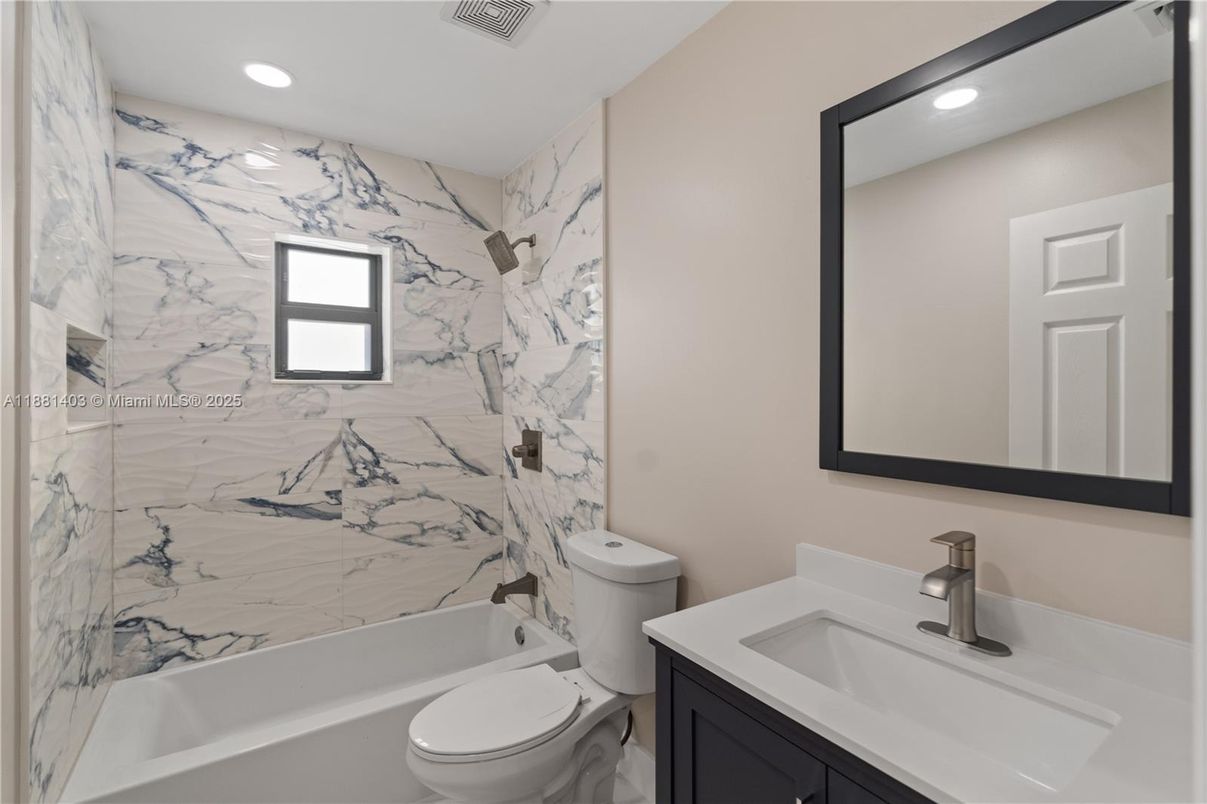 Bathroom, Interior, Marble Walls, Recessed Lighting