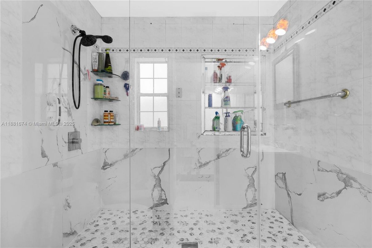 Bathroom, Glass Shower, Interior, Marble Walls