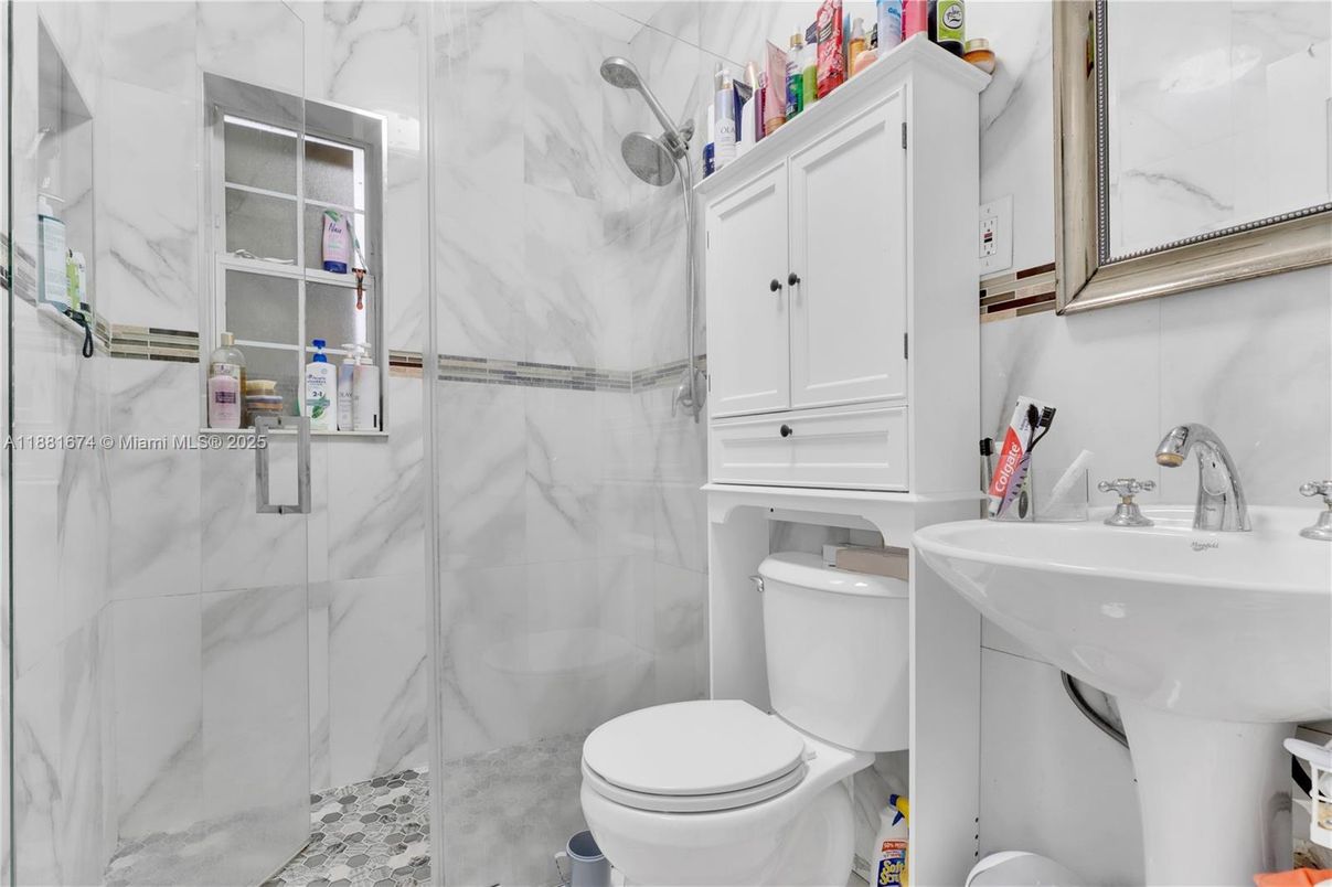 Bathroom, Glass Shower, Interior, Marble Walls