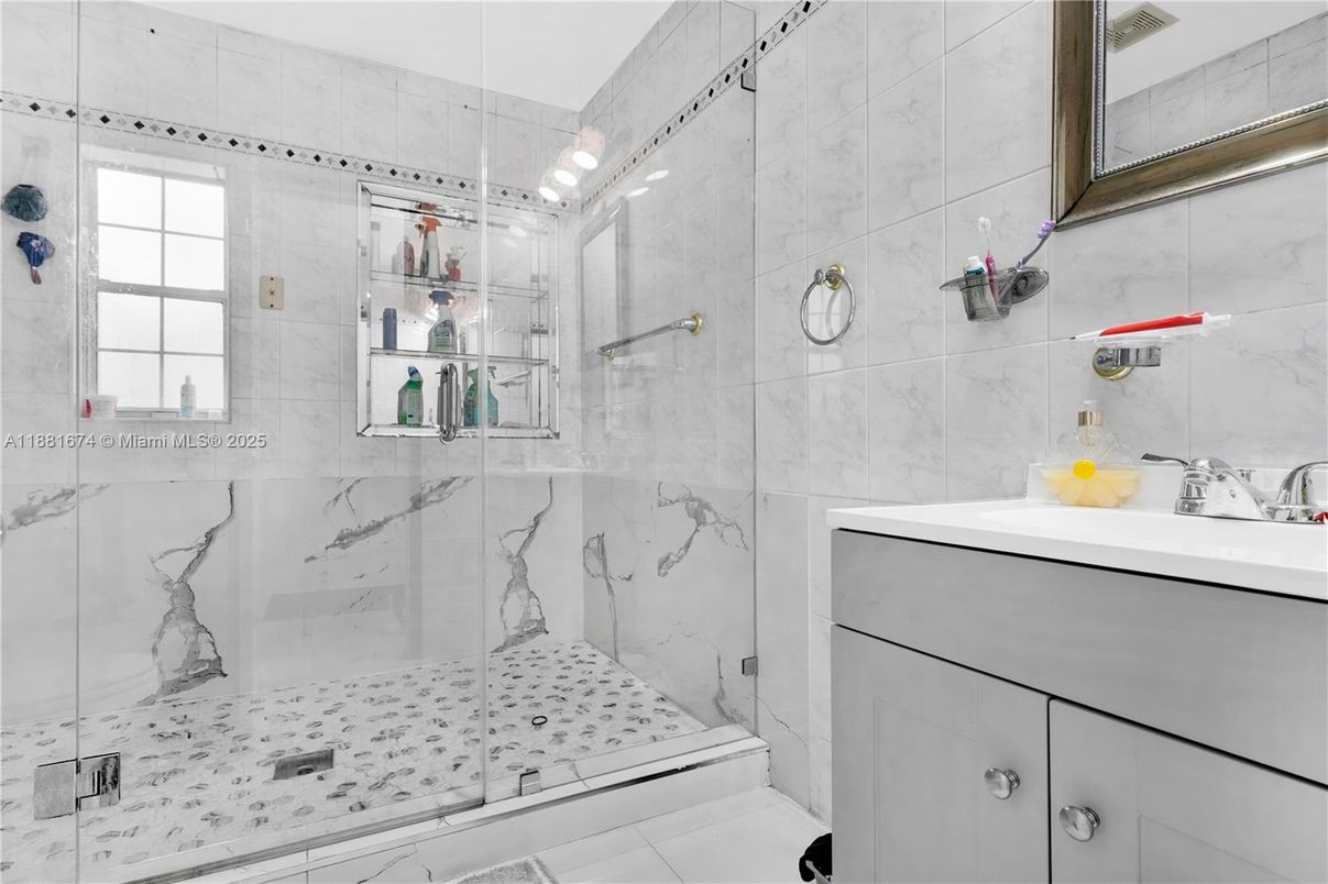 Bathroom, Glass Shower, Interior, Marble Walls