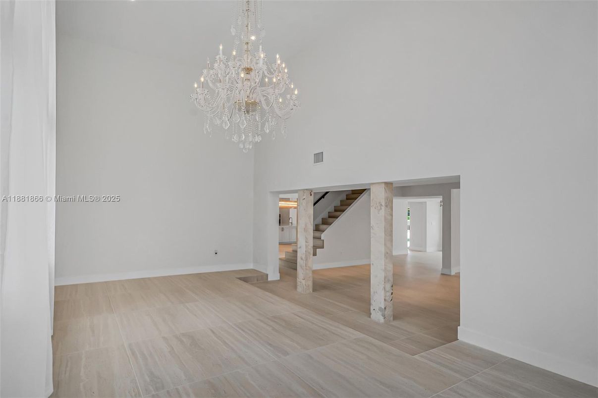 Chandelier, Empty room, Interior