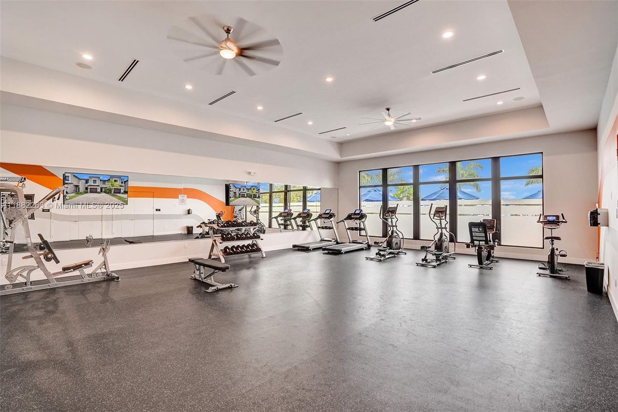 Fitness Equipment, Gym, Interior, Recessed Lighting