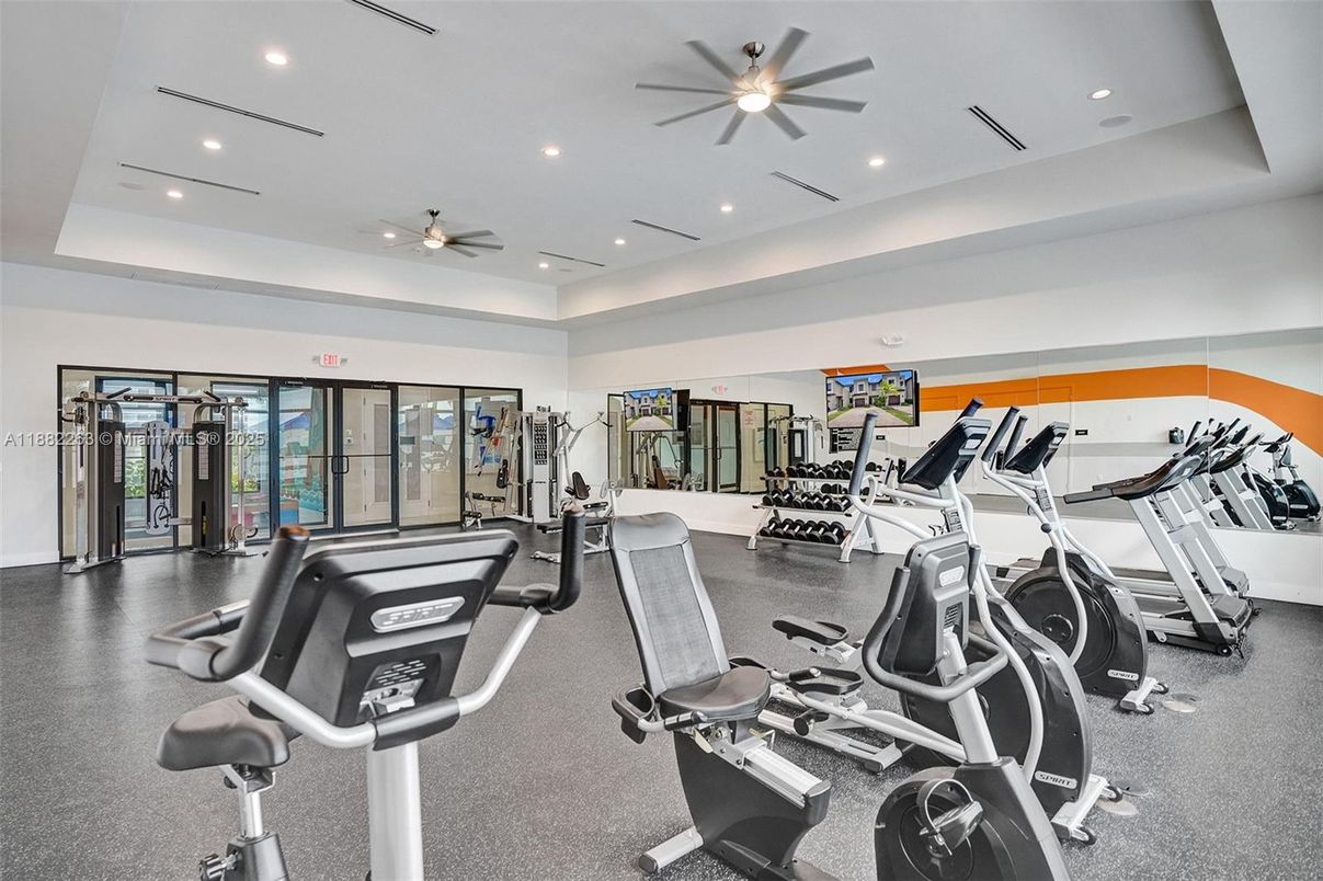 Fitness Equipment, Gym, Interior, Recessed Lighting