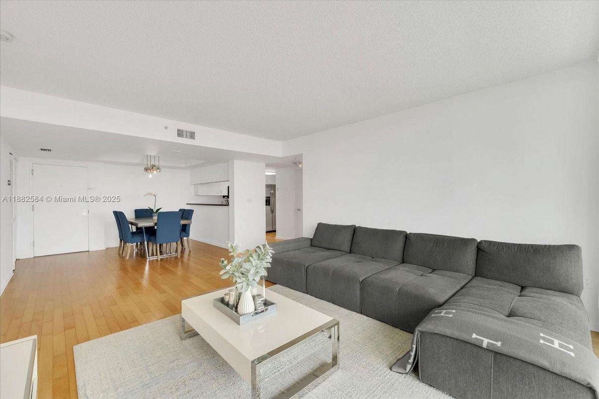 Dining room, Interior, Living room, Pendant Lights, Wood Texture Flooring