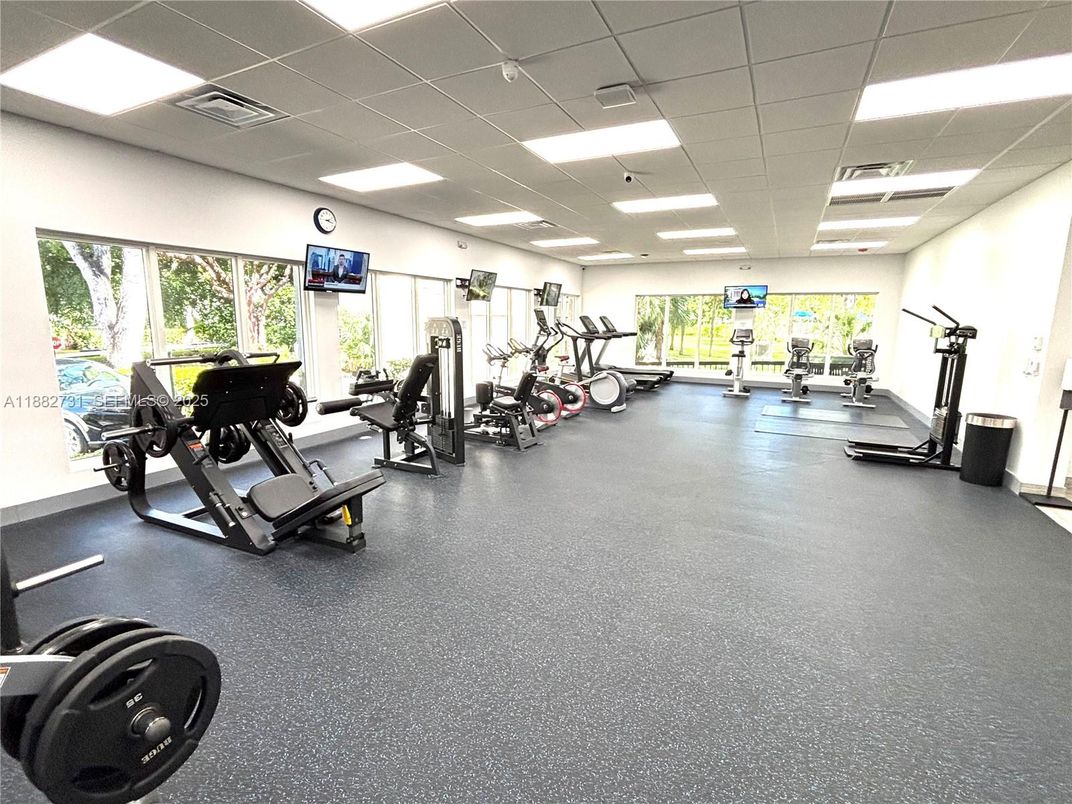 Fitness Equipment, Gym, Interior, Recessed Lighting