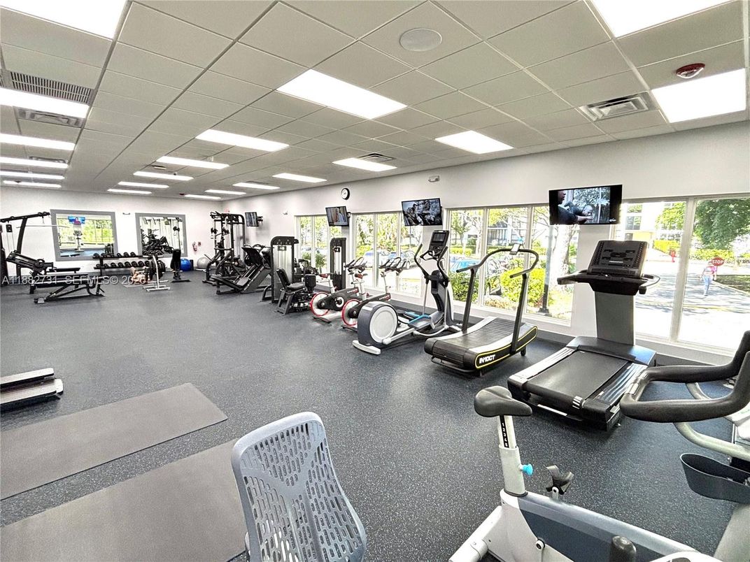 Fitness Equipment, Gym, Interior, Recessed Lighting