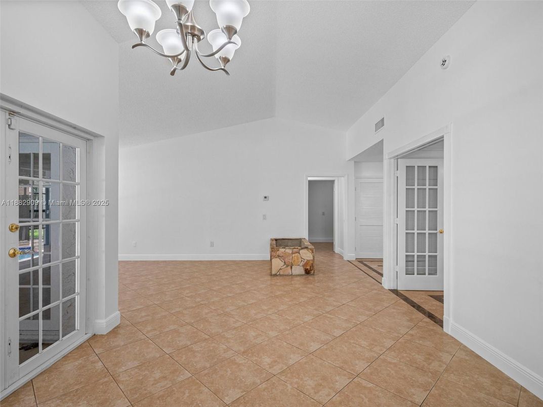 Chandelier, Empty room, Interior