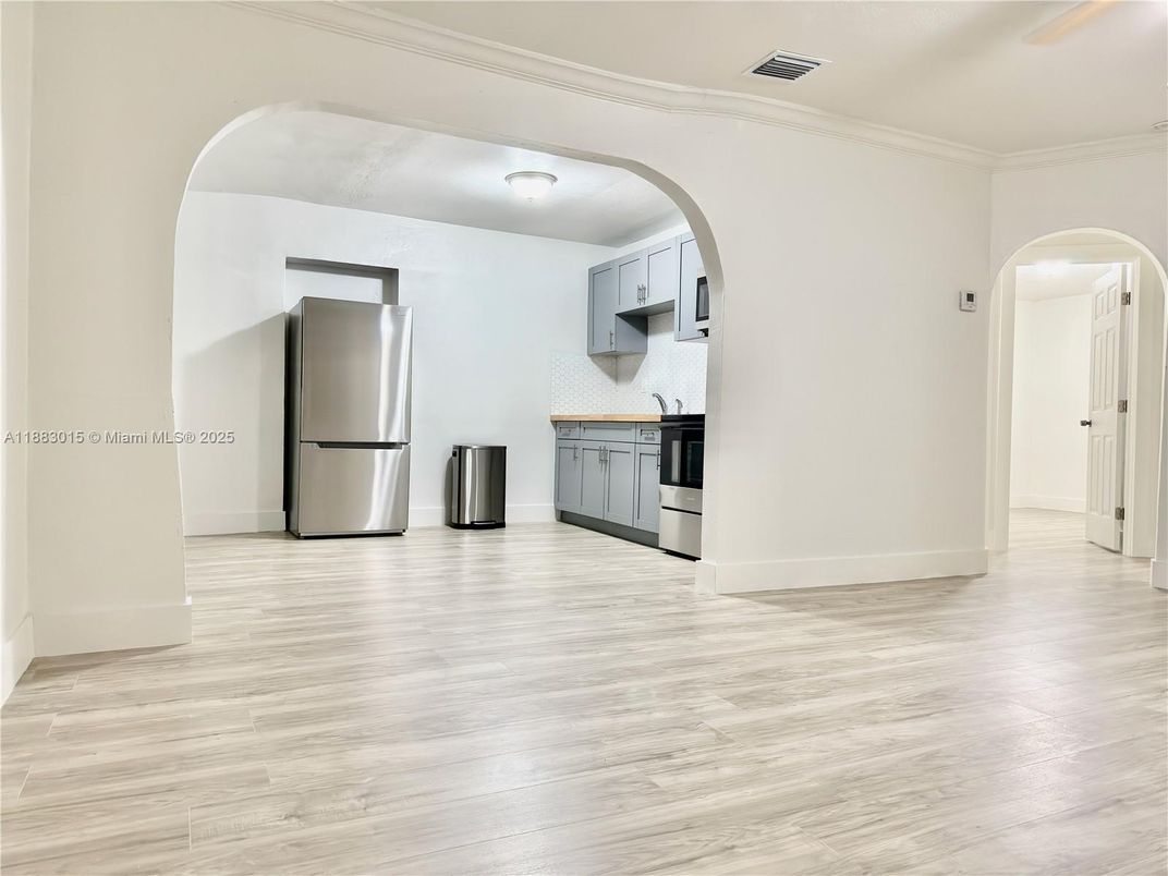 Interior, Kitchen, Stainless Steel Appliances, Wood Texture Flooring