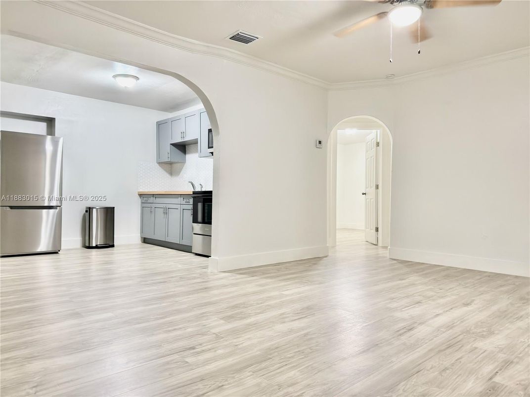 Interior, Kitchen, Stainless Steel Appliances, Wood Texture Flooring