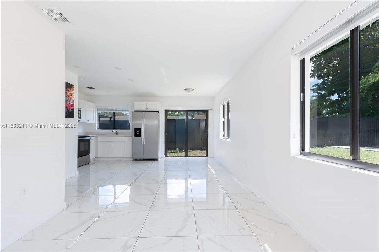 Empty room, Interior, Kitchen, Marble, Stainless Steel Appliances