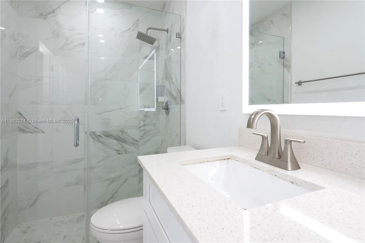 Bathroom, Glass Shower, Interior, Marble Walls